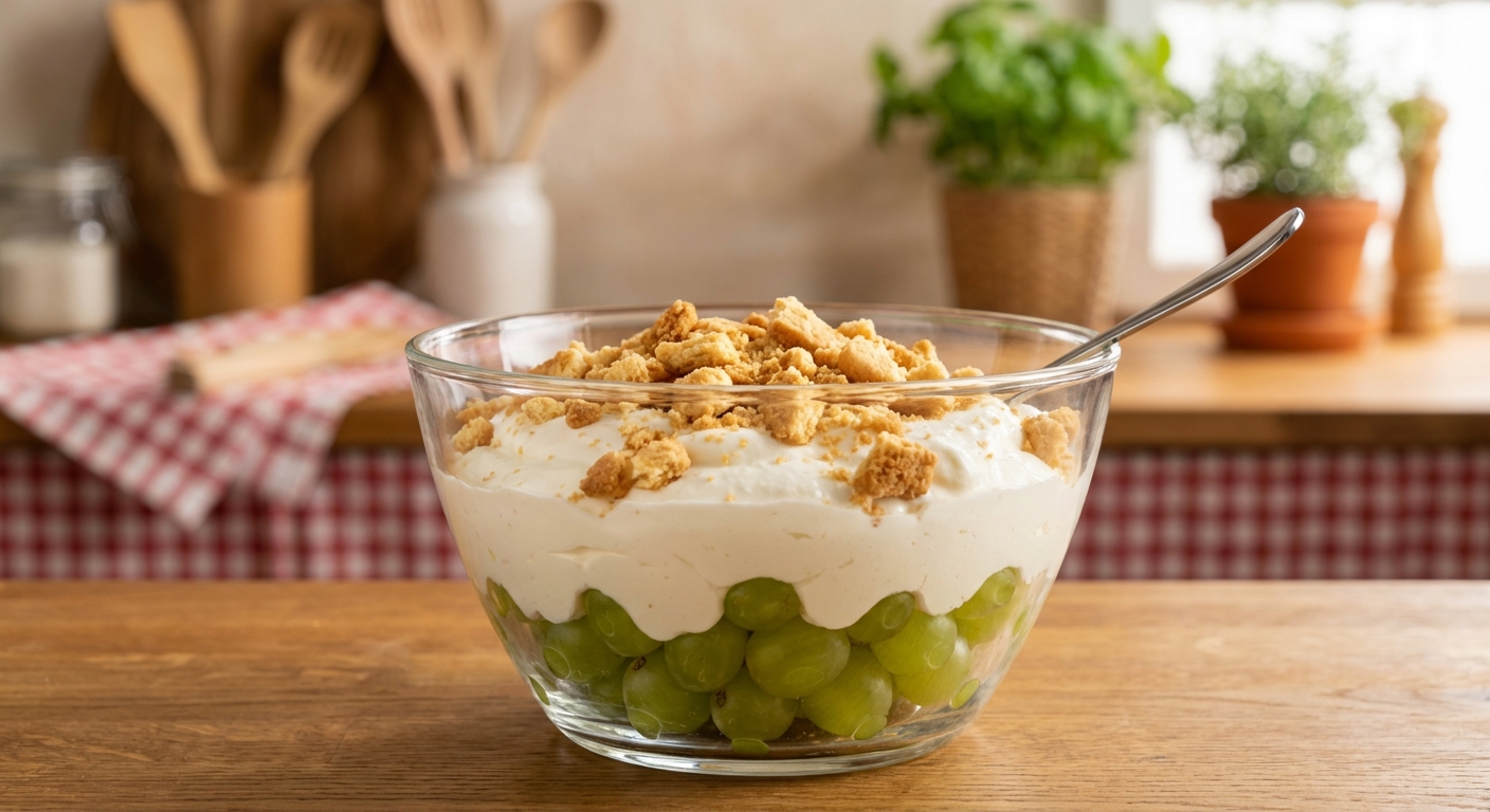 Dessert mit Weintrauben
