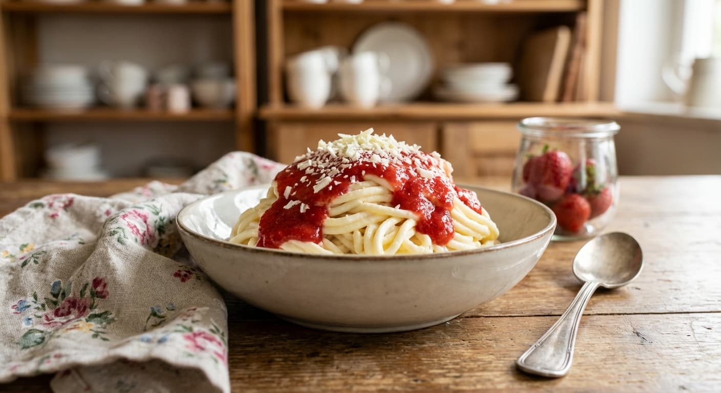 Spaghetti-Eis-Dessert