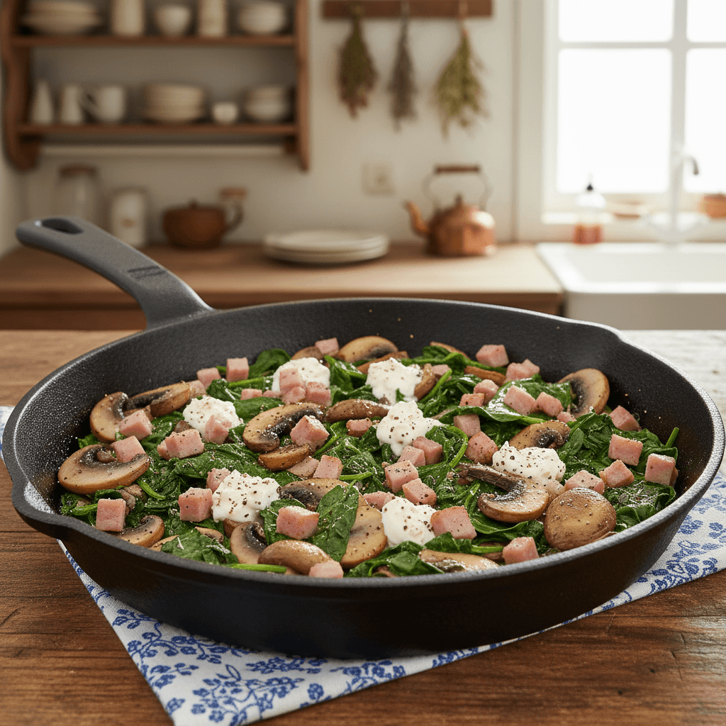 Champignon - Spinat - Pfanne