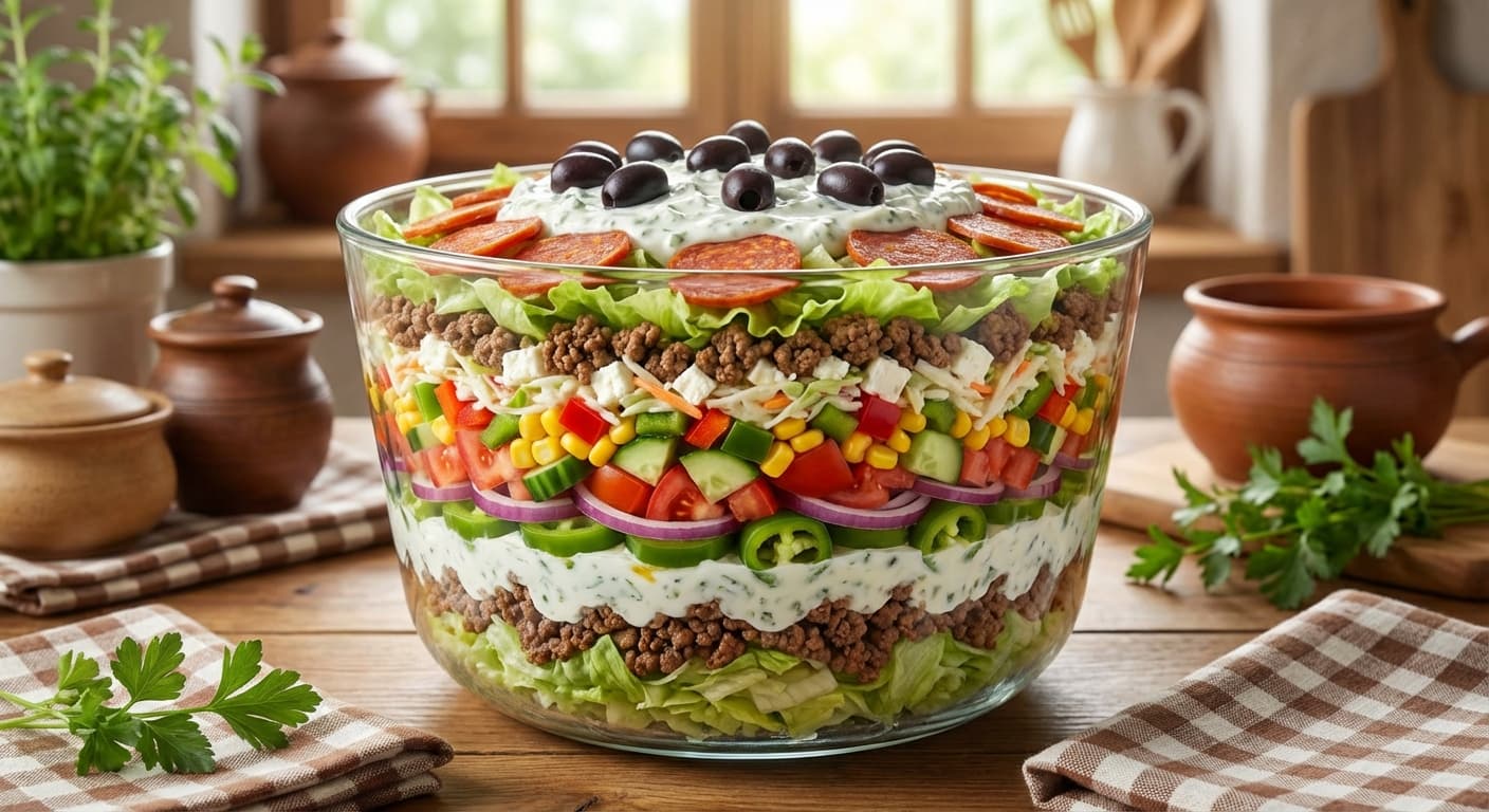 Griechischer Schichtsalat