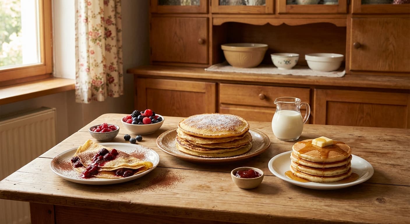 Pfannkuchen, Crêpe und Pancake