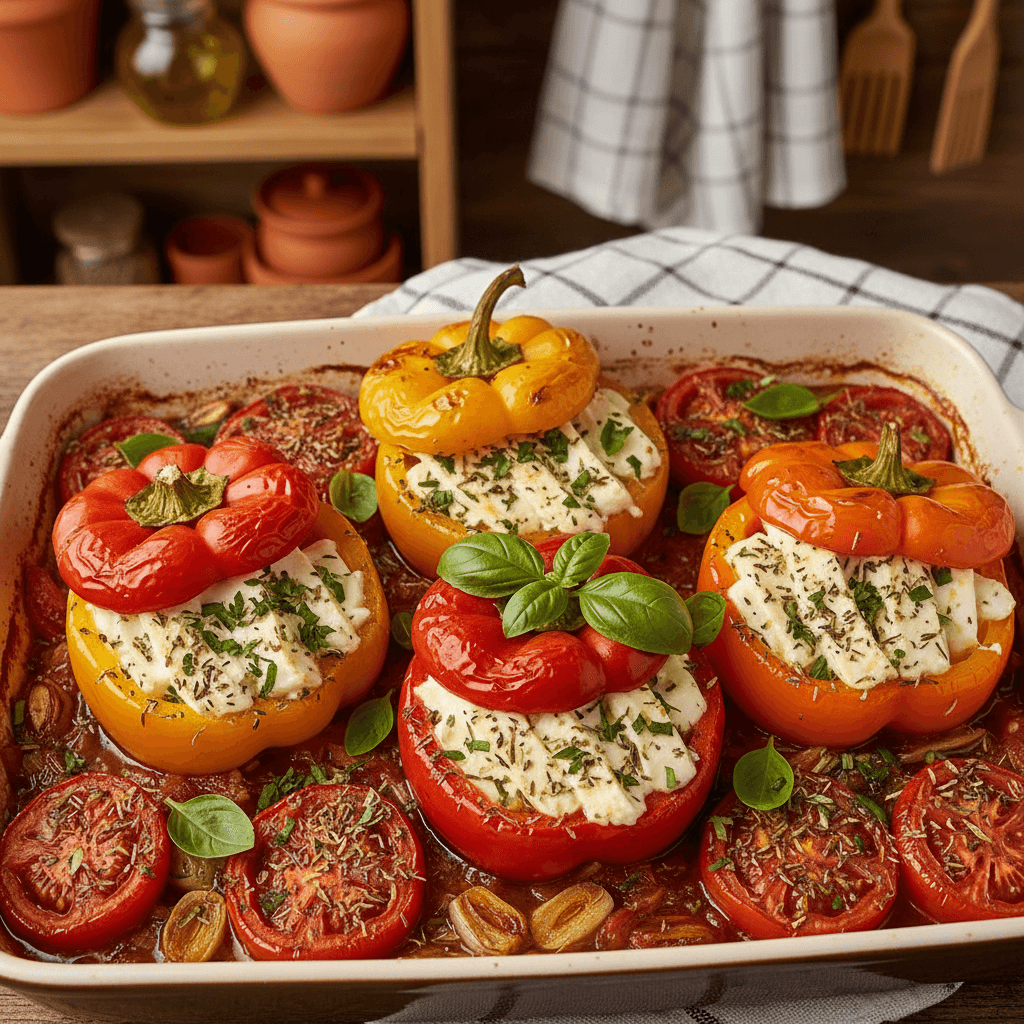 Gefüllte Paprika aus dem Backofen