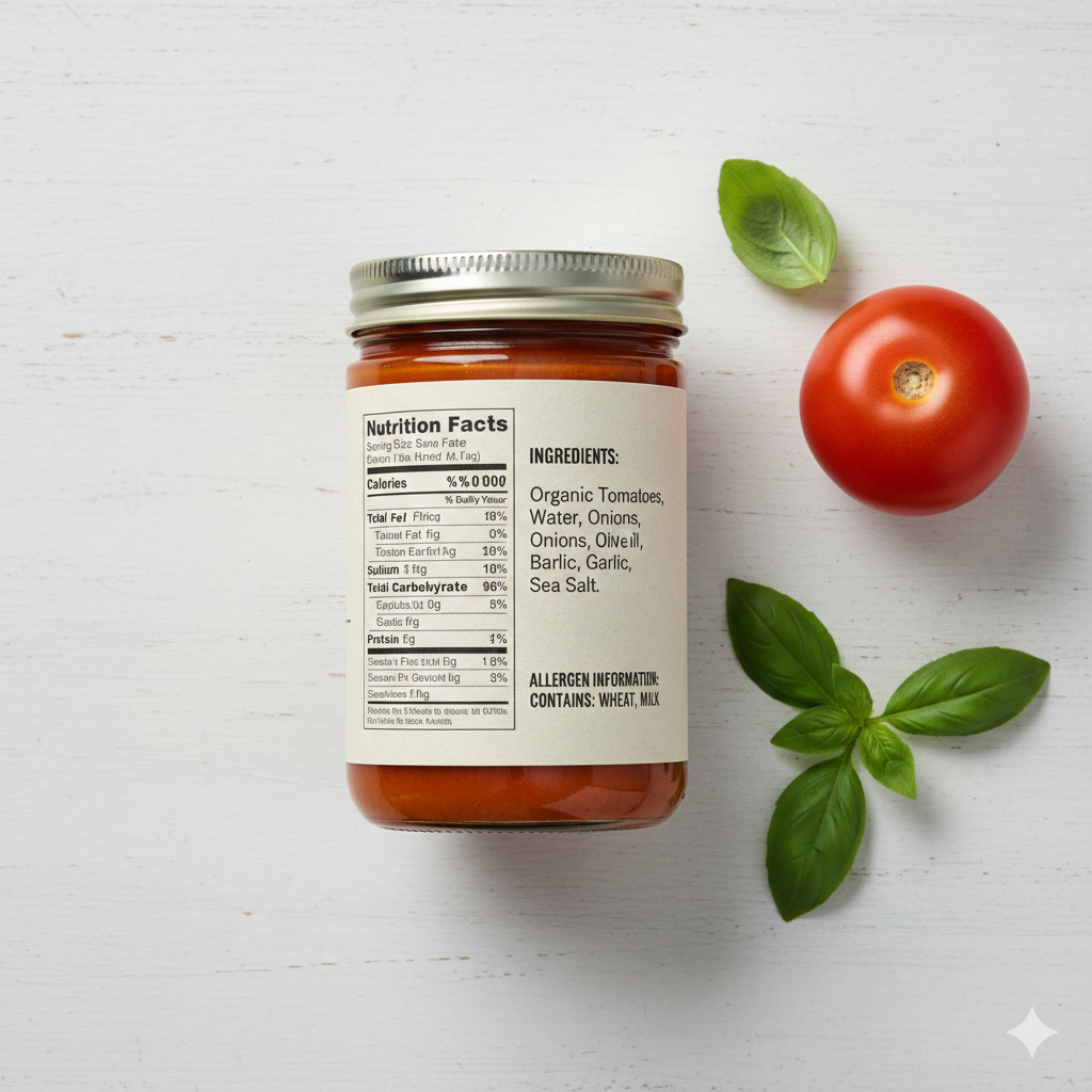 Drei Verpackungsbeispiele: Bonbon-Beutel (< 10 cm²), Gewürztüte (< 25 cm²) und Müsliriegel-Packung (< 80 cm²)